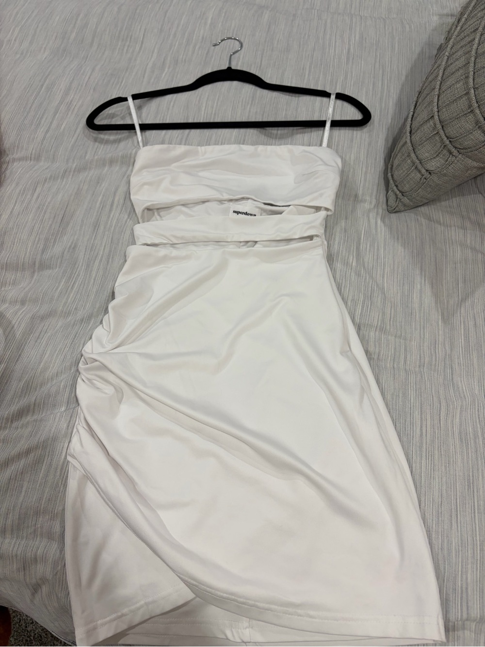 superdown White Strapless Cutout Mini Dress
